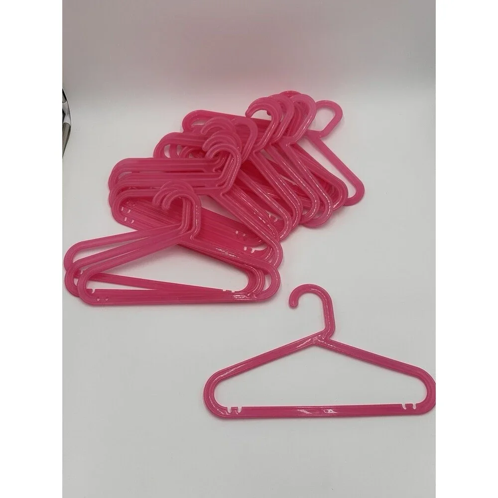 IKEA BAGIS Childrens Clothes Hangers Anna Efverlund Neon Pink Lot of 21 Vintage